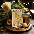 Dark Synevyr Botanica Oculta Tarot Deck 80 Cards - tarot card close-up with botanical illustration ACE