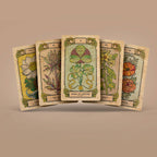 Dark Synevyr Botanica Oculta Tarot Deck 80 Cards - tarot deck spread showing multiple botanical illustrated cards X